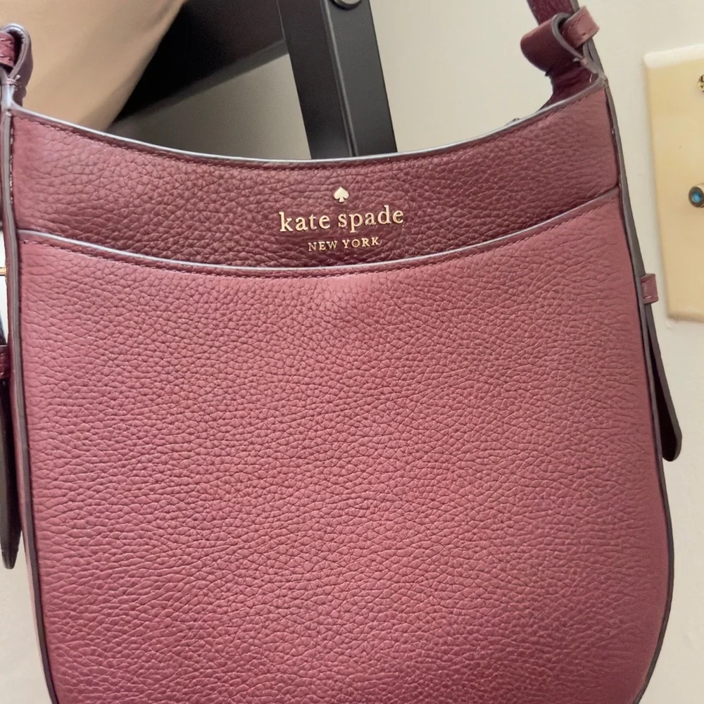 Kate Spade Plum Leather Adjustable Crossbody Bag - Picture 2 of 7